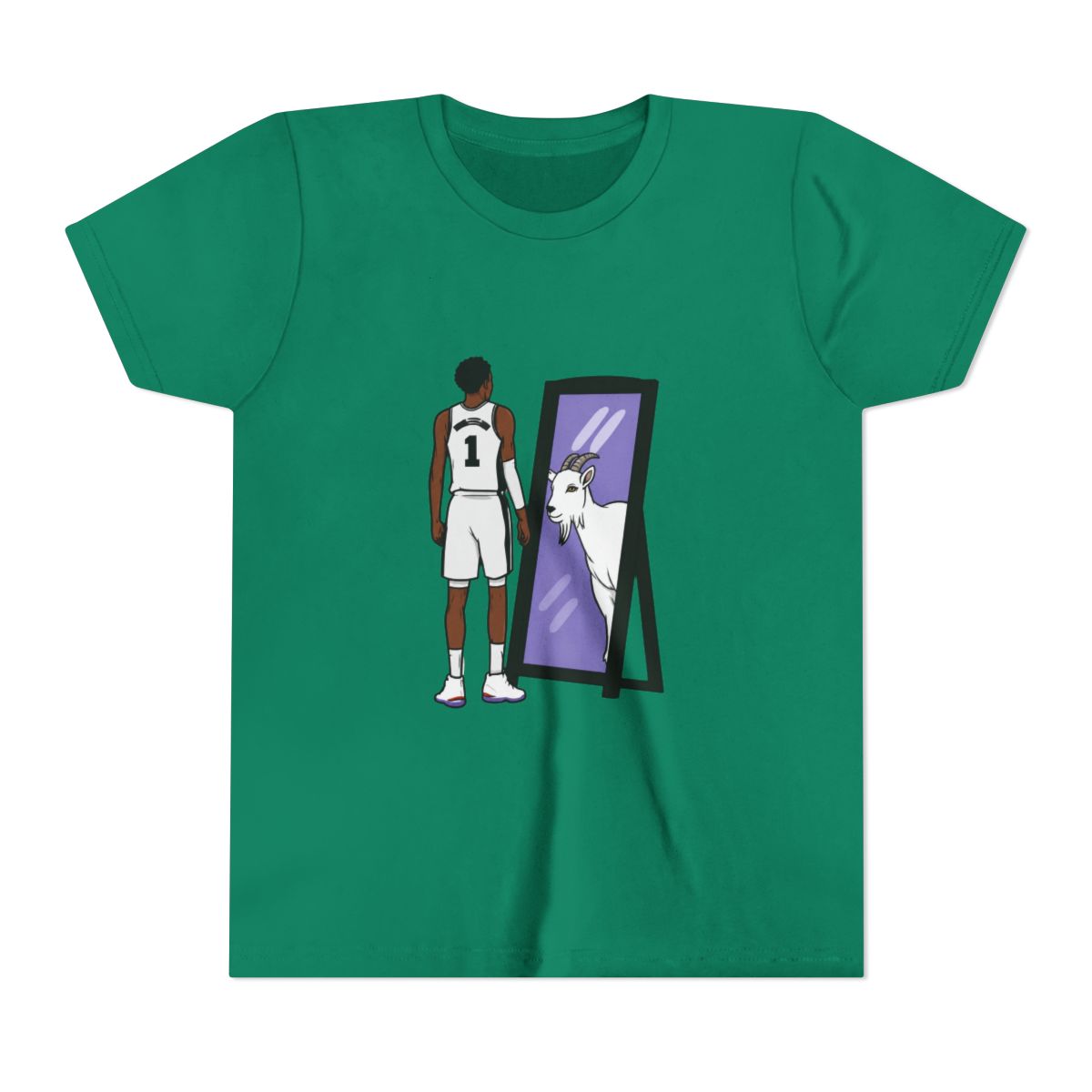 Victor Wembanyama Mirror GOAT Kids T Shirt - alternate angle 2, merchandise