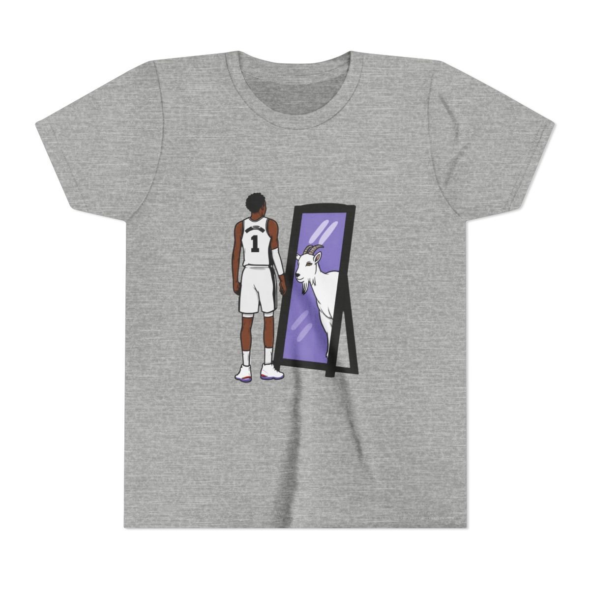 Victor Wembanyama Mirror GOAT Kids T Shirt - alternate angle 3, merchandise
